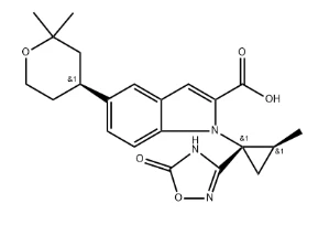 CAS:2212021-83-3 5-[(S)-2,2-Dimethyltetrahydro-2H-pyran-4-yl]-1-[(1S,2S)-2-methyl-1-(5-oxo-4,5-dihydro-1,2,4-oxadiazol-3-yl)cyclopropyl]-1H-indollic
